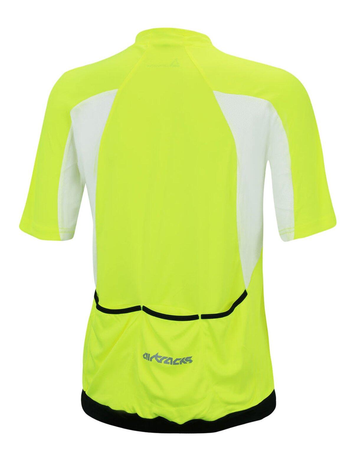 Herren Fahrradtrikot Kurzarm Radtrikot Pro T Neon-Weiss 2/4