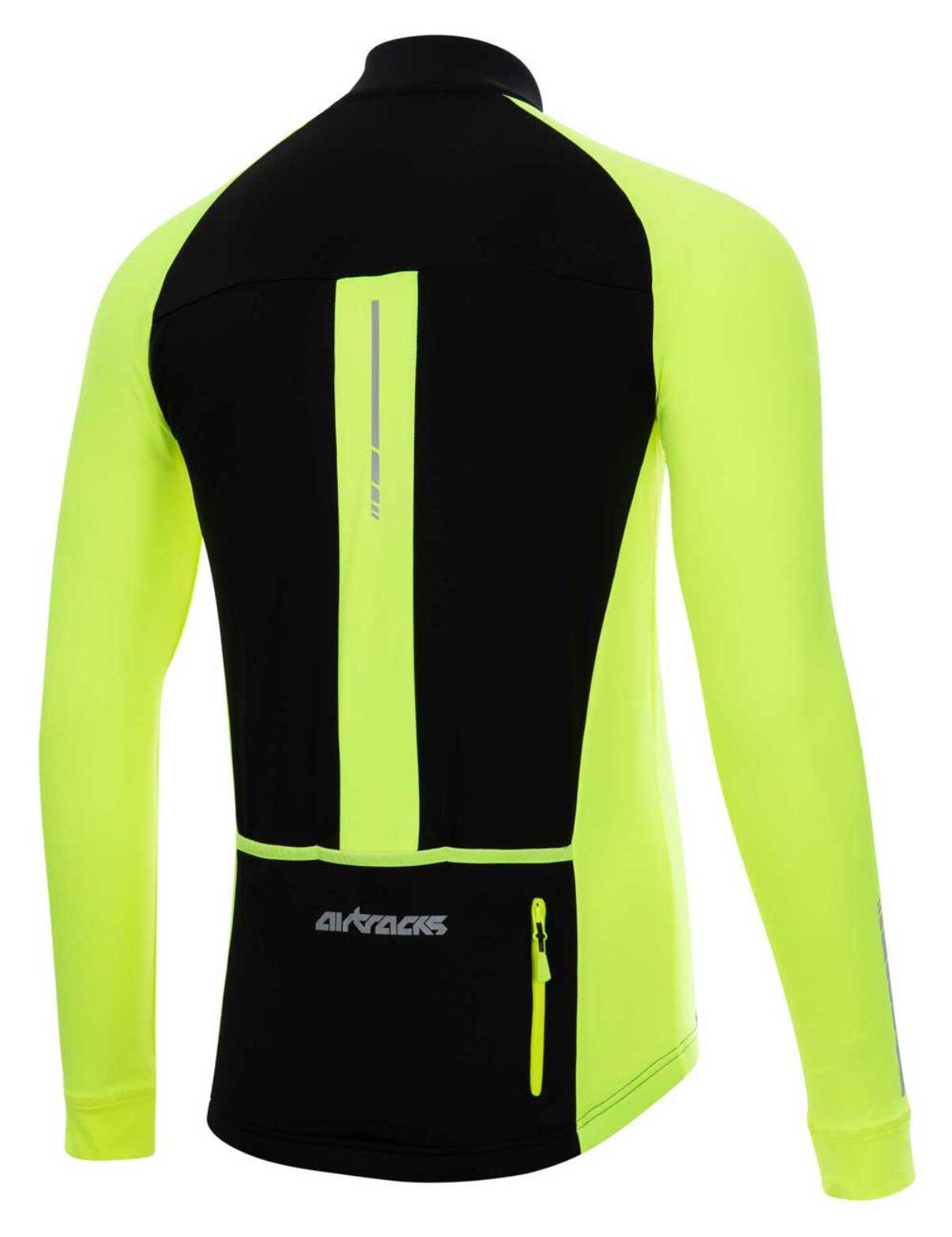 Herren Thermal Langarmtrikot Pro Team Neon-Schwarz 2/4