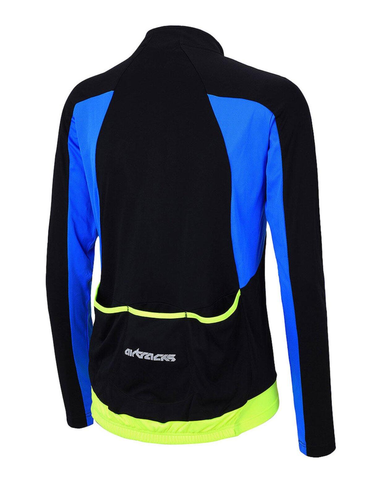 Herren Fahrradtrikot Langarm Pro T Schwarz-Neon 2/4