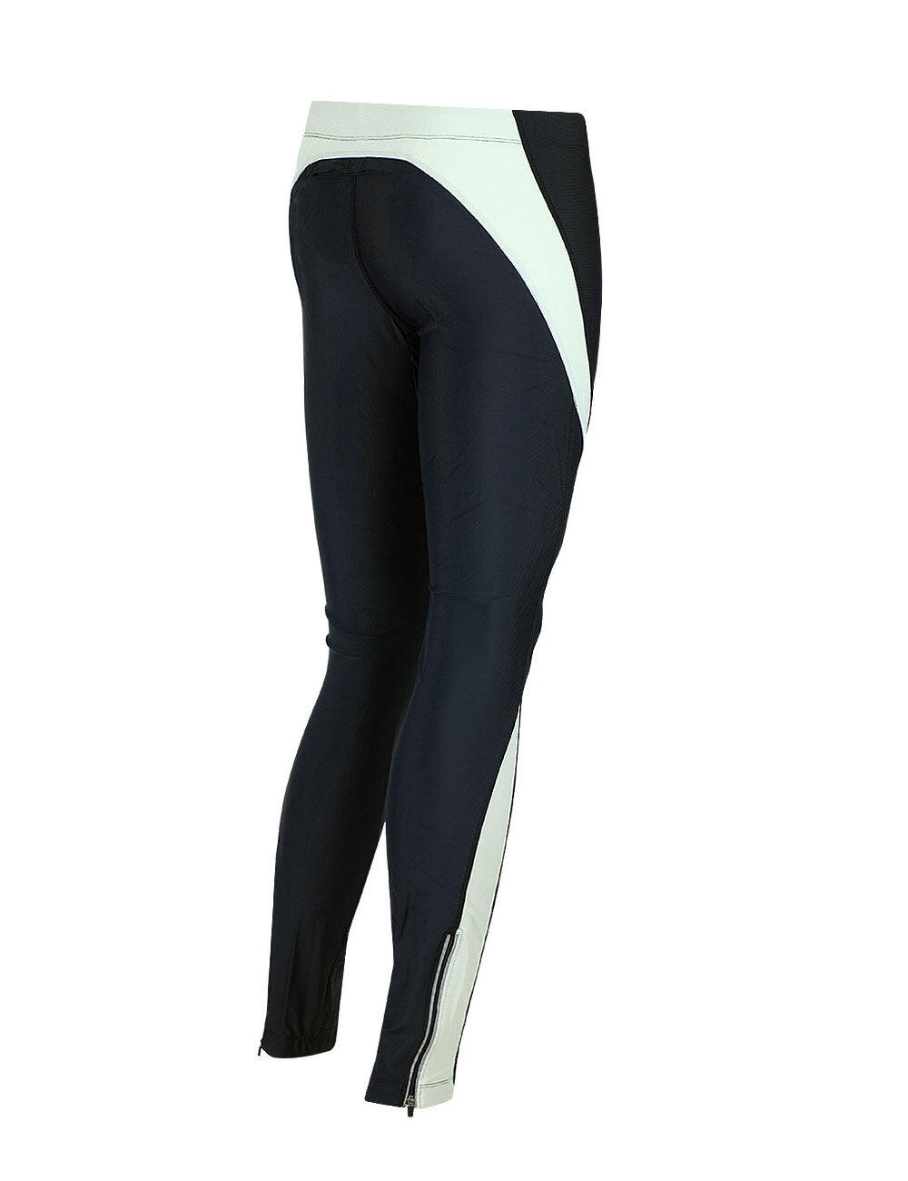 Herren Laufhose Tight Lang Pro Schwarz Grau 2/4