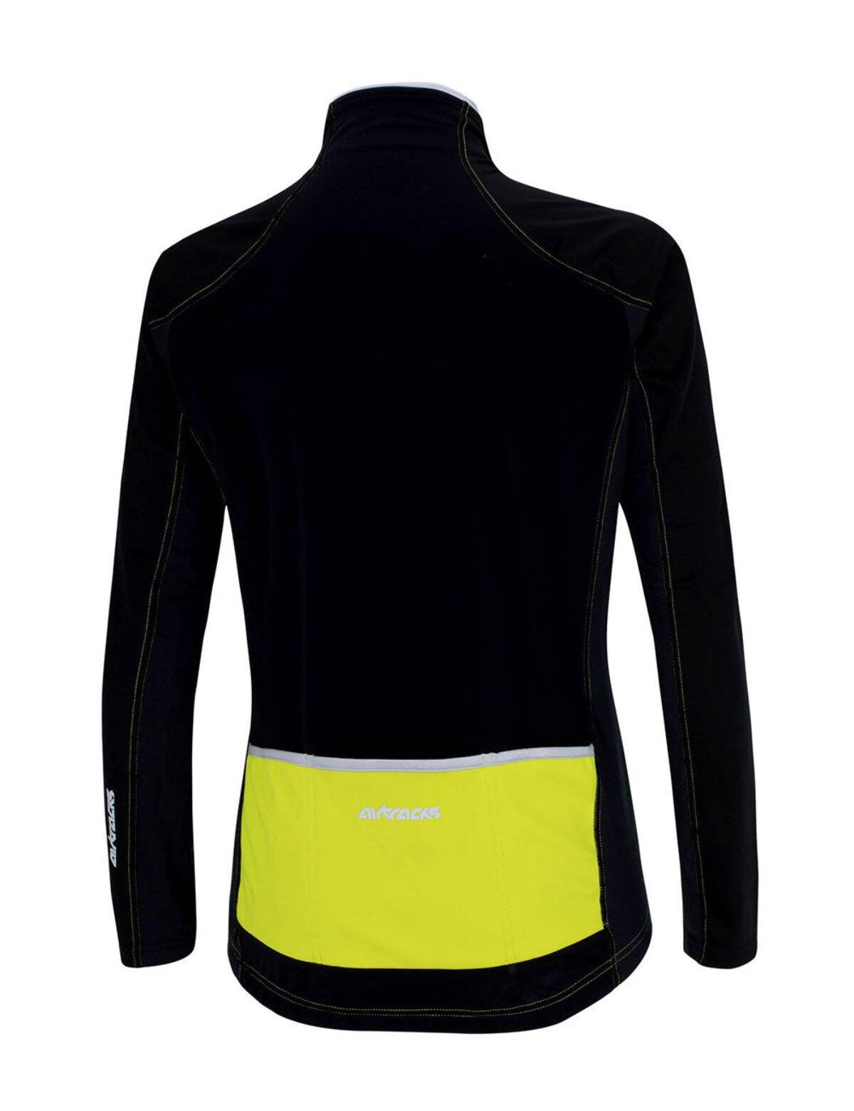 Herren Thermal Fahrradjacke Comfort Line Schwarz Neon 3/4