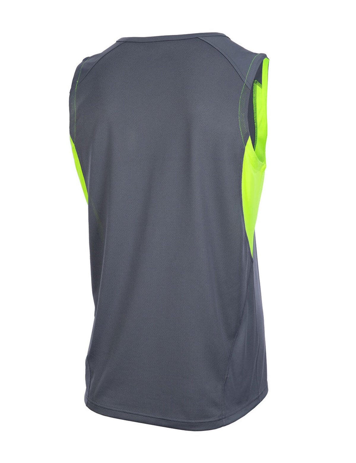 Herren Laufshirt Ärmellos Kurzarm Tank-Top Pro Line Grau-Neon 4/4