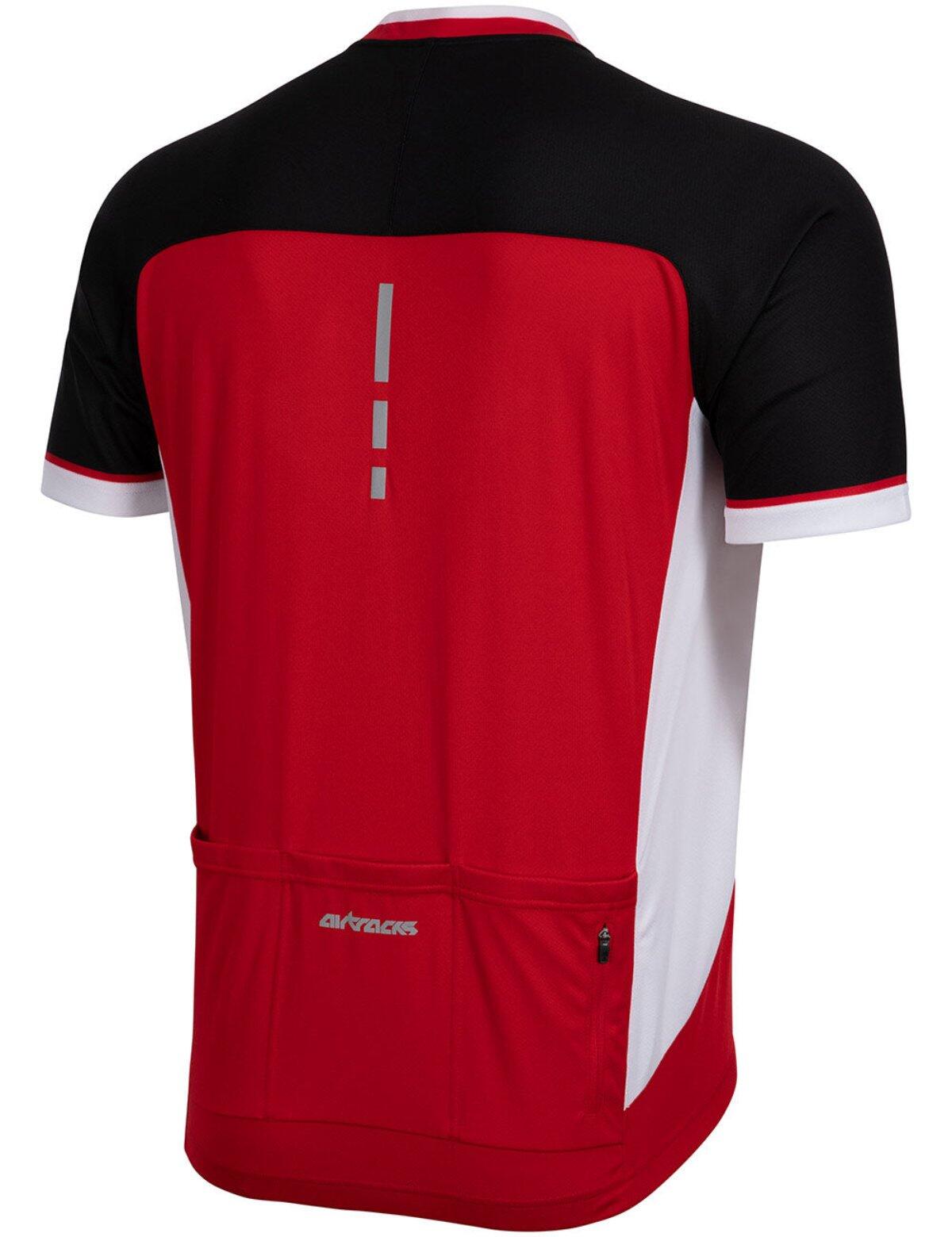 Herren Fahrradtrikot Kurzarm RAdtrikot Pro T II Rot-Schwarz 4/4