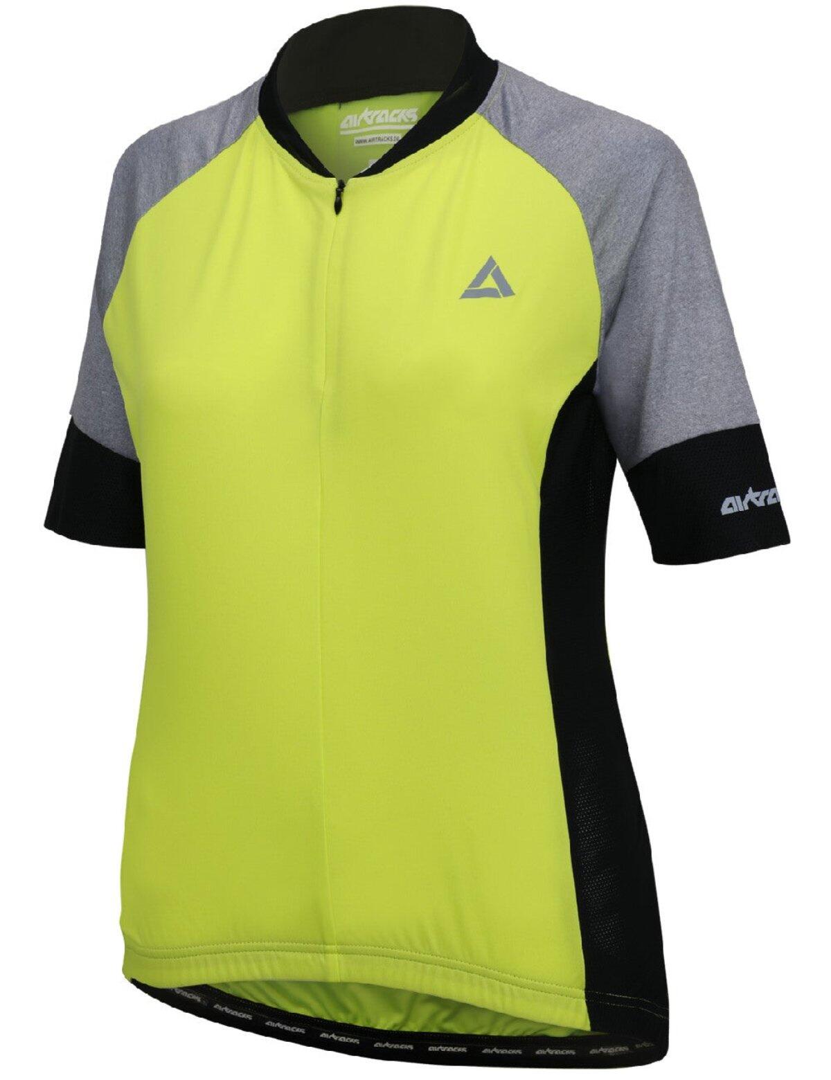 Damen Fahrradtrikot Kurzarm Radtrikot Pro Line Neon 4/4