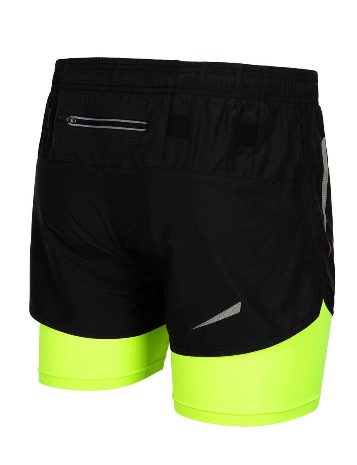 Herren Funktions Laufshorts Pro Line Schwarz-Neon 4/4