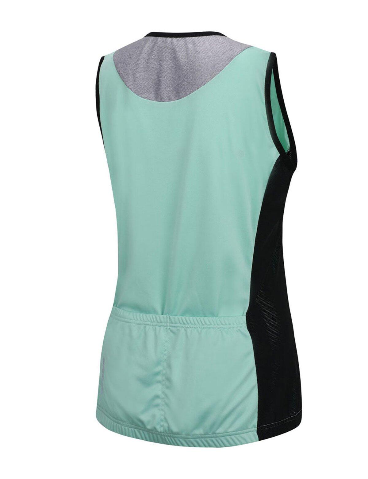 Damen Fahrradtrikot Ärmellos Comfort Line Blau 2/4