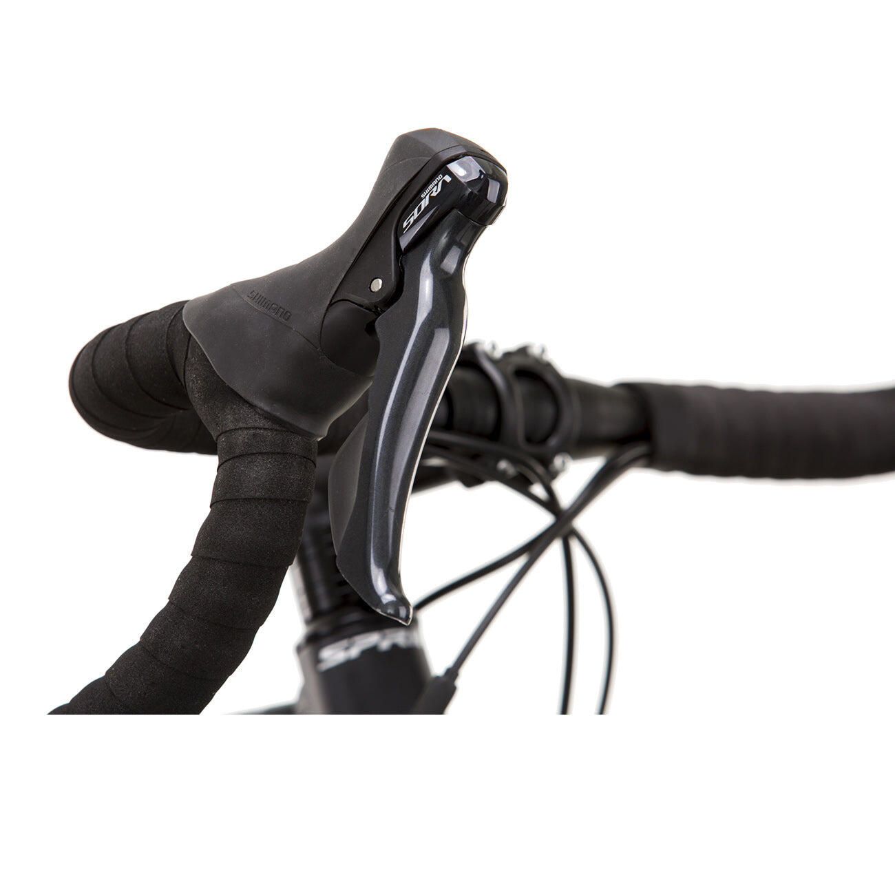 28 Zoll Herren Gravel Bike WHISPER 5.0 Fahrrad 2 x 9 Shimano SORA R3000 Grau 3/4