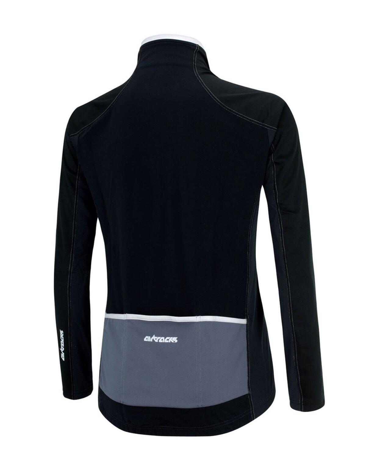 Herren Thermal Fahrradjacke Comfort Line Schwarz Grau 3/4