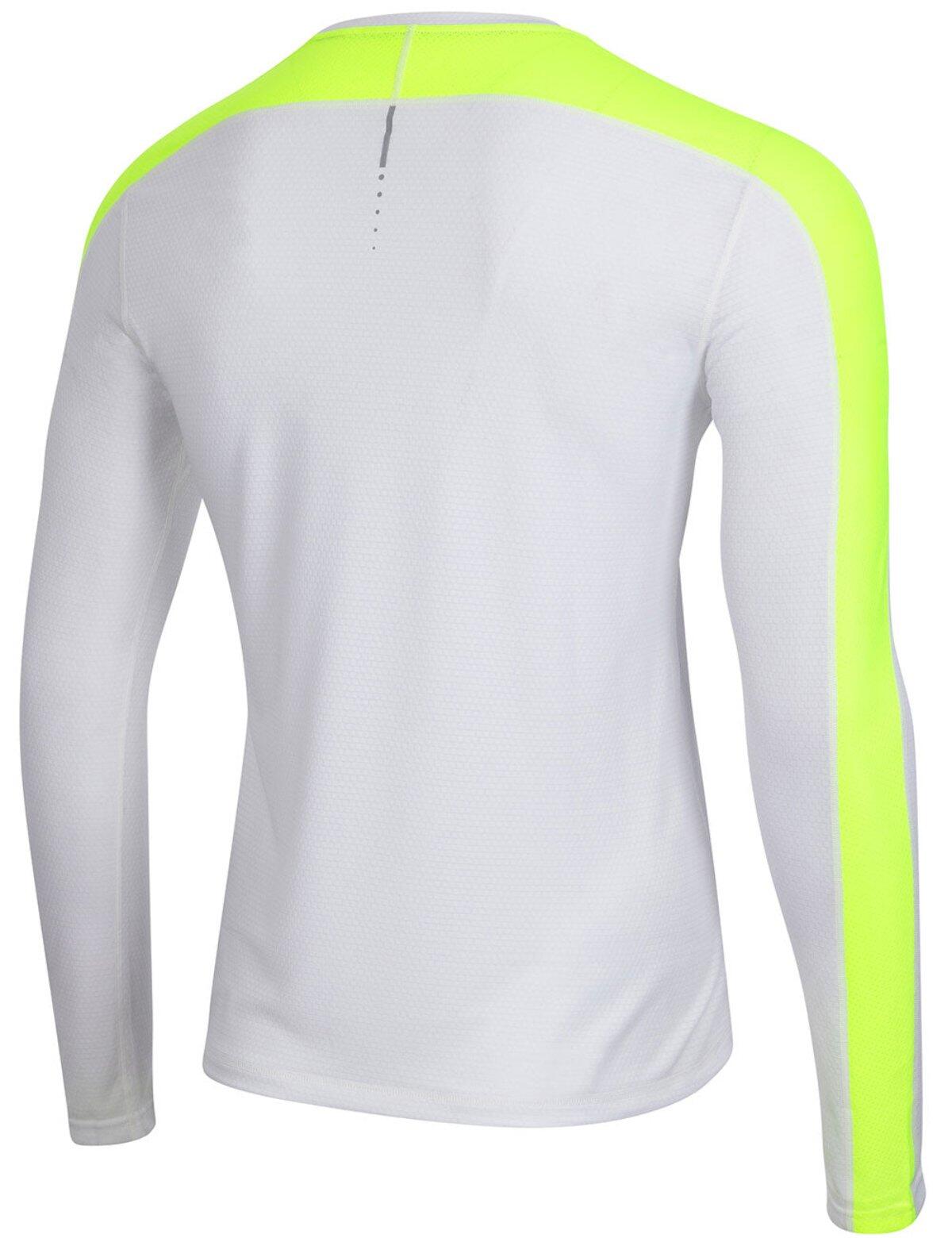Herren Funktions Laufshirt Langarm Pro Line Weiss Neon 4/4