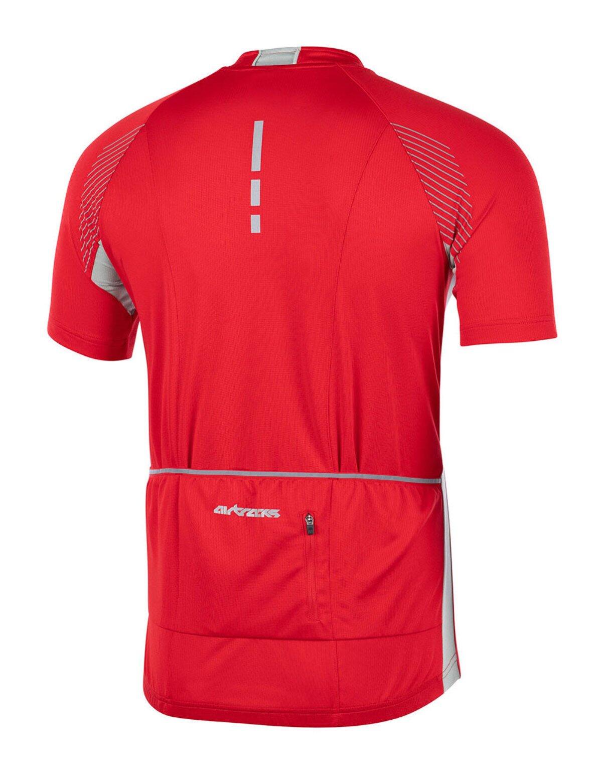 Herren Fahrradtrikot Kurzarm Radtrikot Team II Rot-Grau 4/4