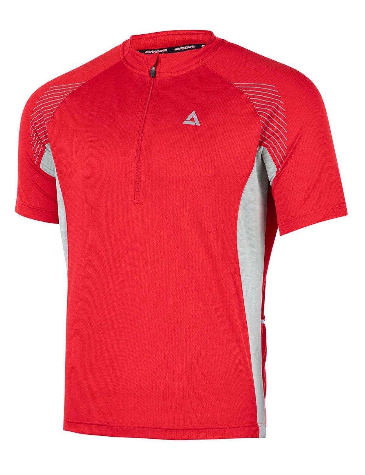 Herren Fahrradtrikot Kurzarm Radtrikot Team II Rot-Grau 2/4