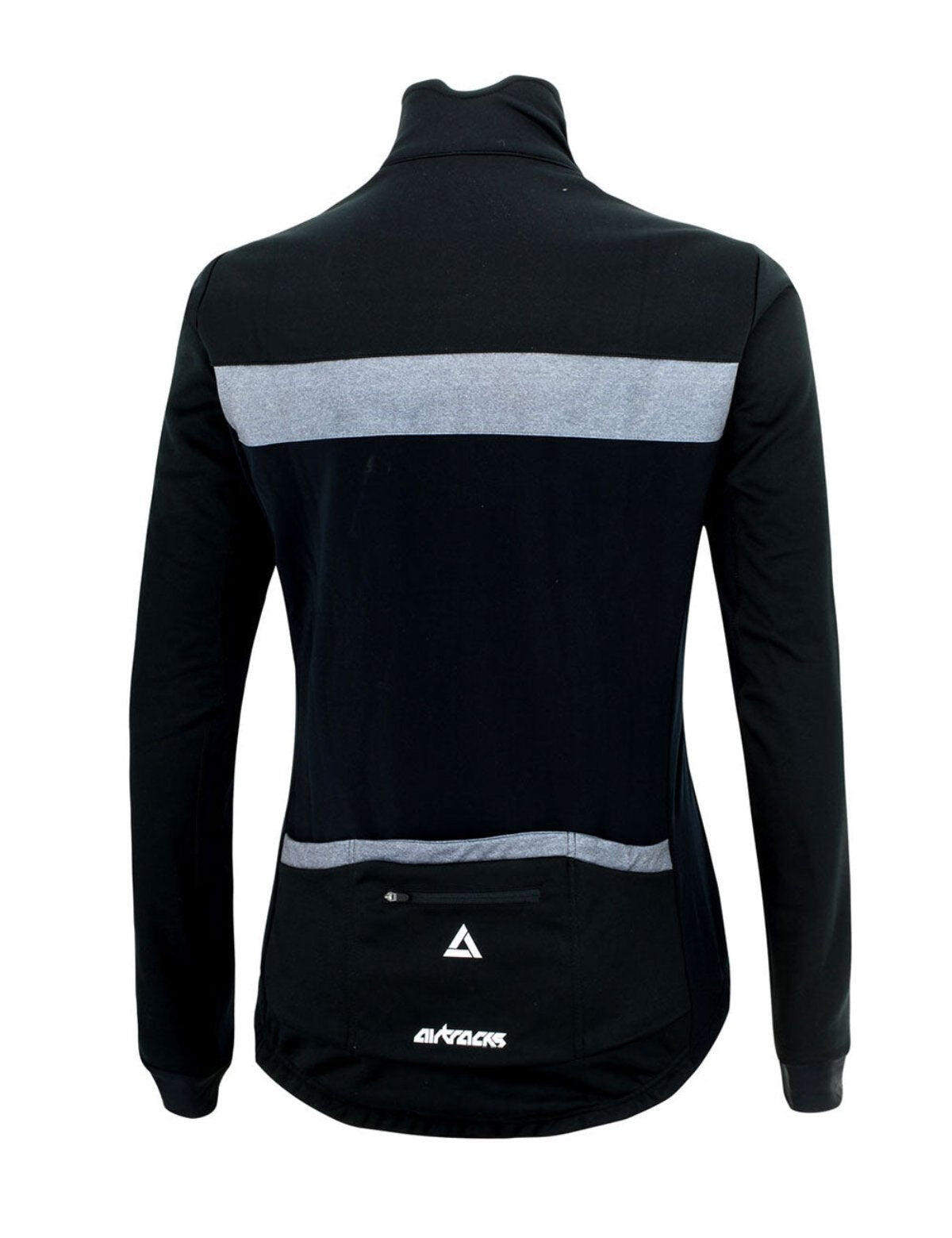 Herren Winter Thermal Fahrradjacke Pro Team Schwarz Silber 2/4