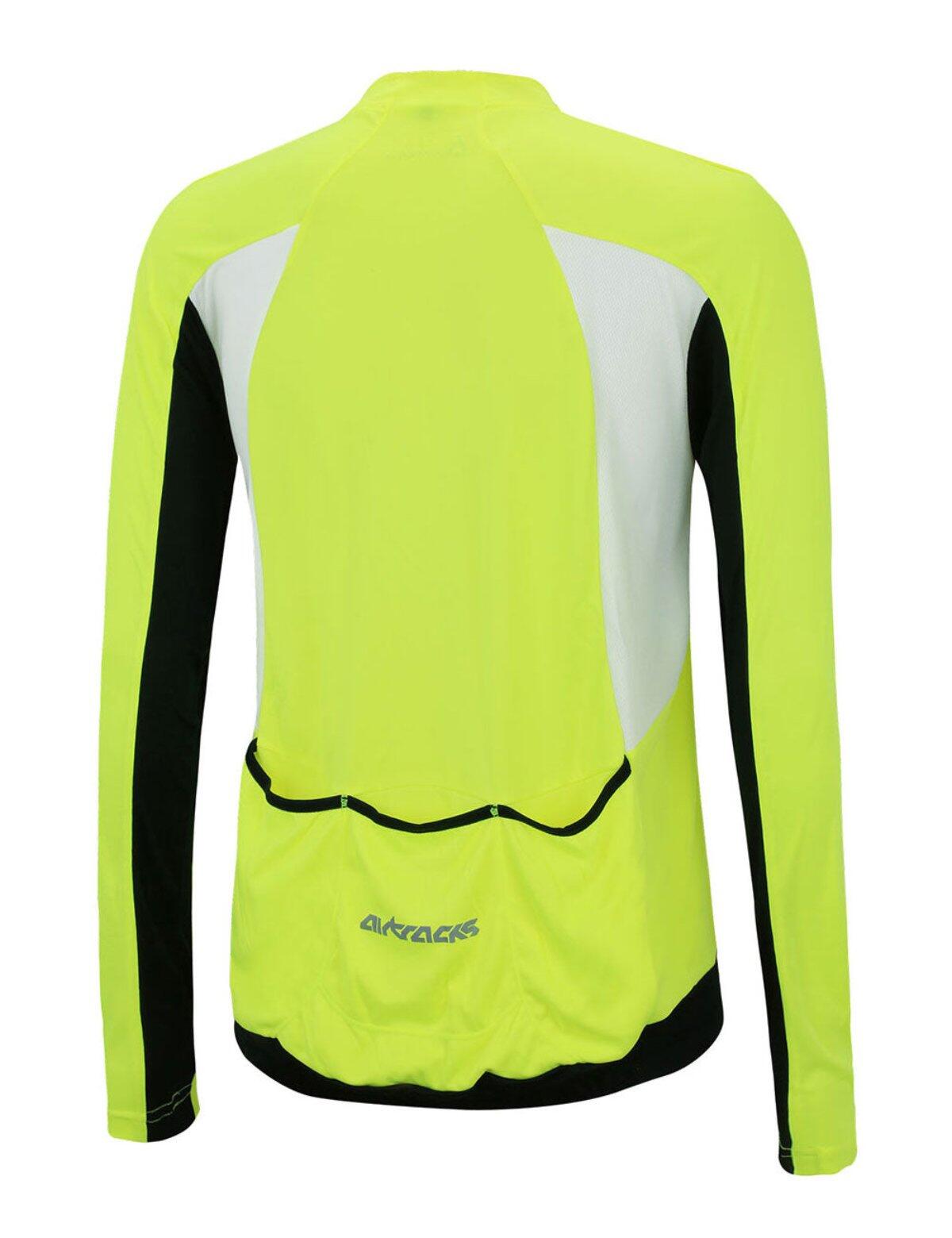 Fahrradtrikot Langarm Pro T Neon-Weiß 2/4