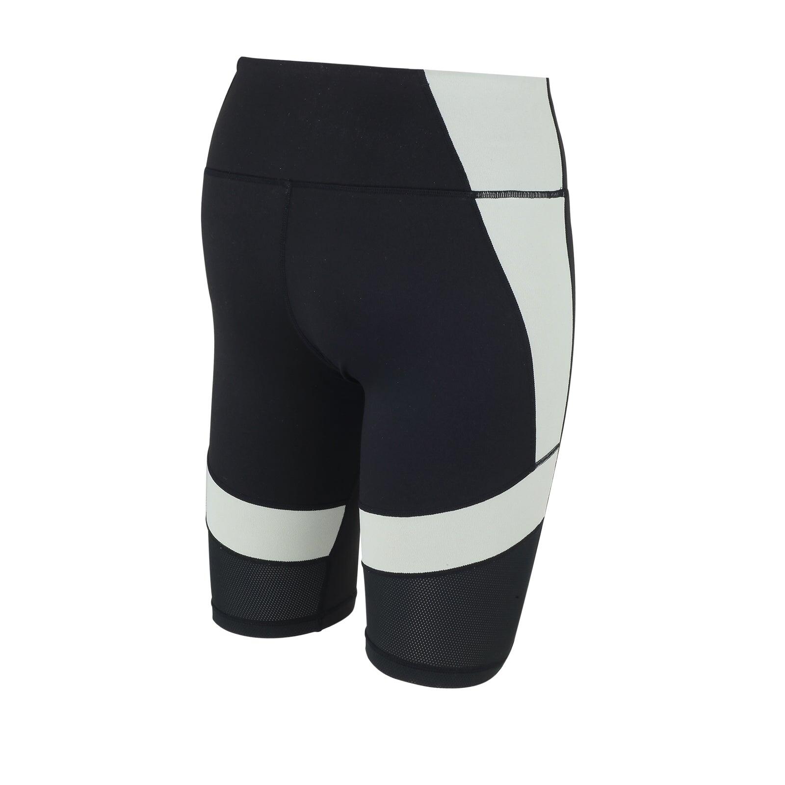 Damen Fitnesshose - Laufhose Kurz Schwarz Grau Red Decoct 2/4