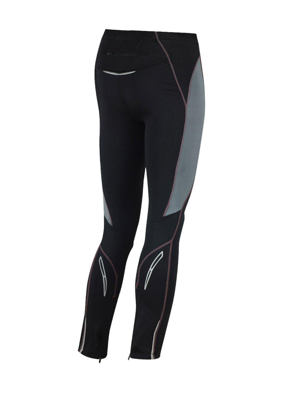 Herren Laufhose Lang Pro Air Schwarz Grau 2/4