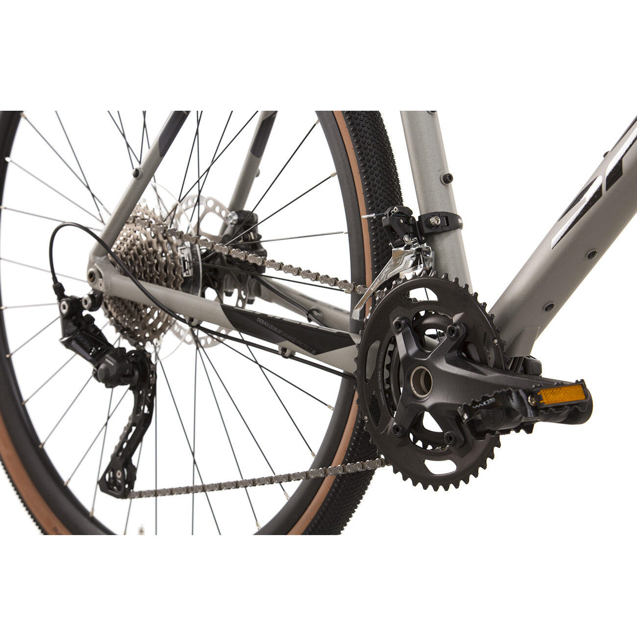 28" Herren Gravel Bike WHISPER 7.0 Fahrrad 2 x 10 Gang Shimano GRX-400 Schwarz 3/4