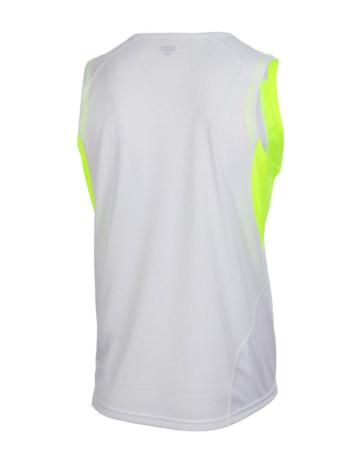 Herren Laufshirt Ärmellos Kurzarm Tank-Top Pro Line Weiss-Neon 4/4