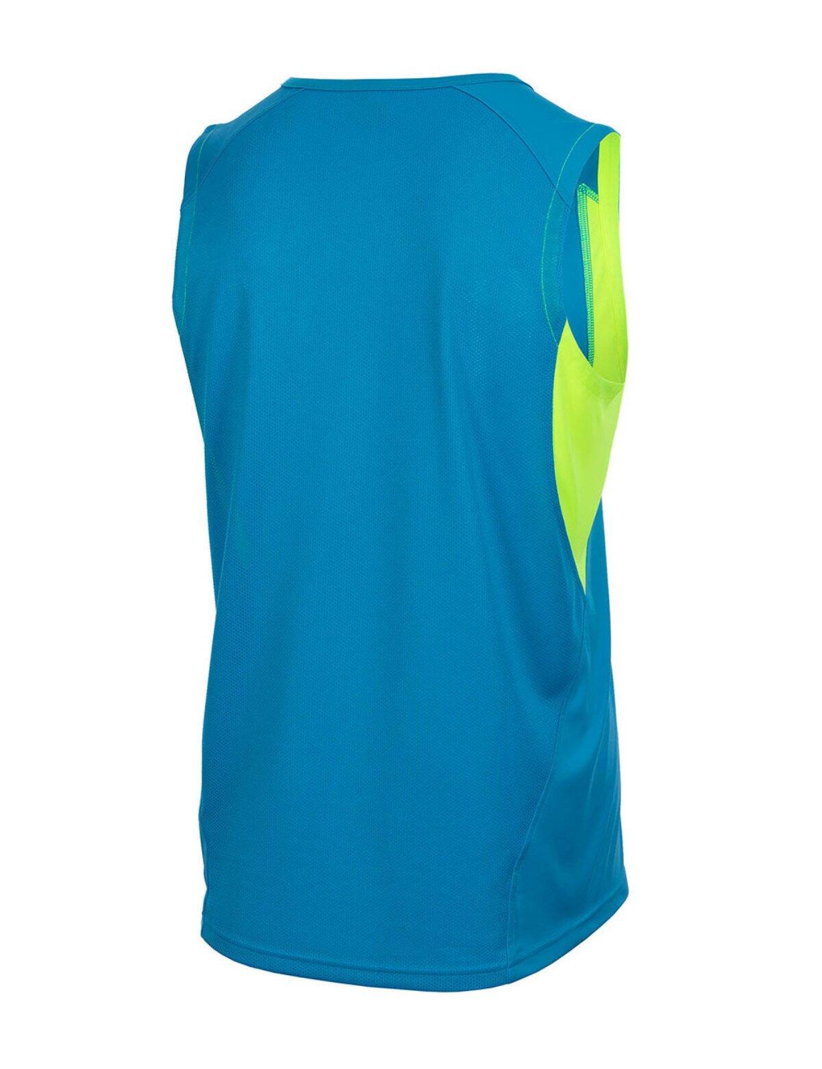 Laufshirt Ärmellos Tank-Top Pro Line Blau-Neon 2/4