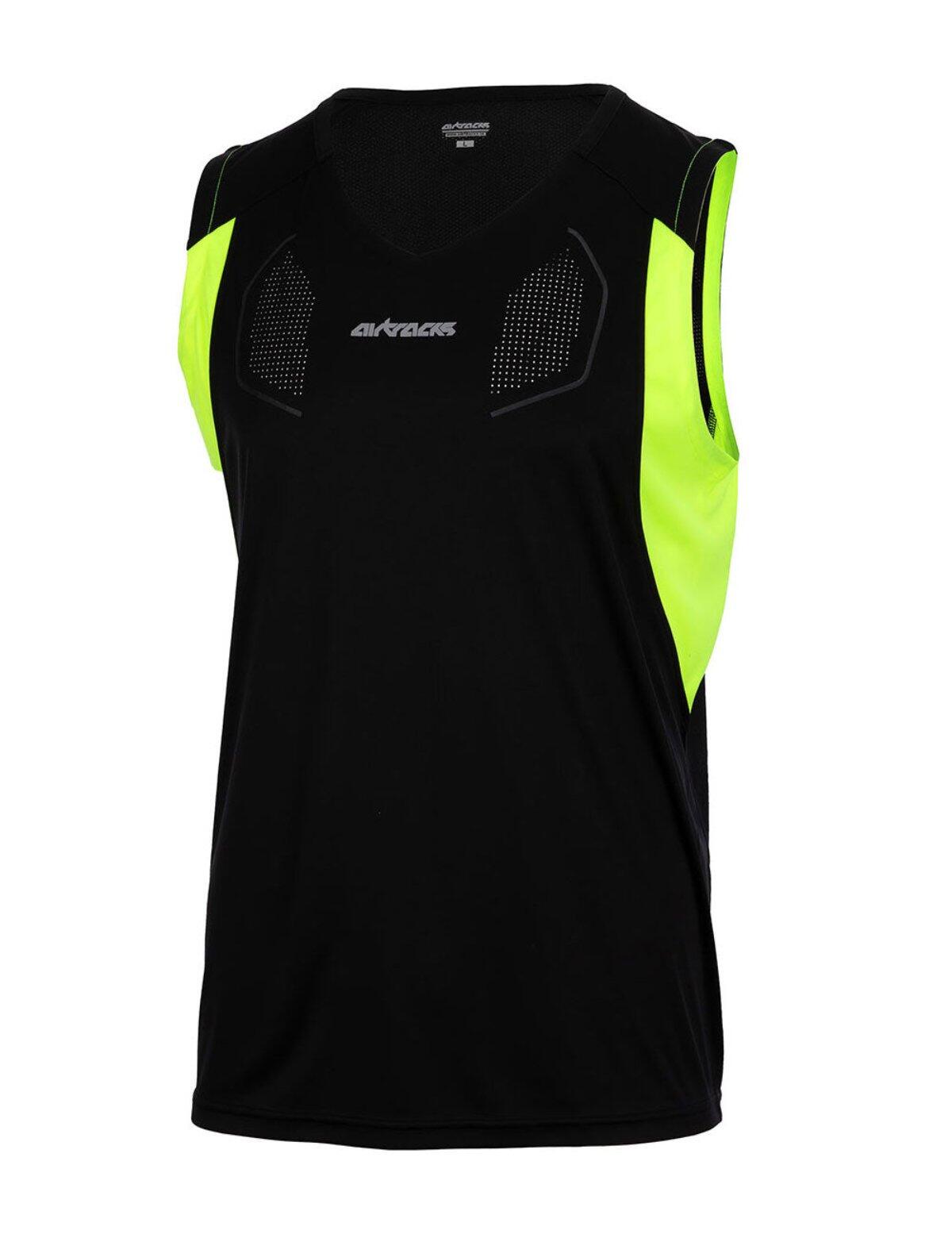 Laufshirt Ärmellos Tank-Top Pro Line Schwarz-Neon 2/4
