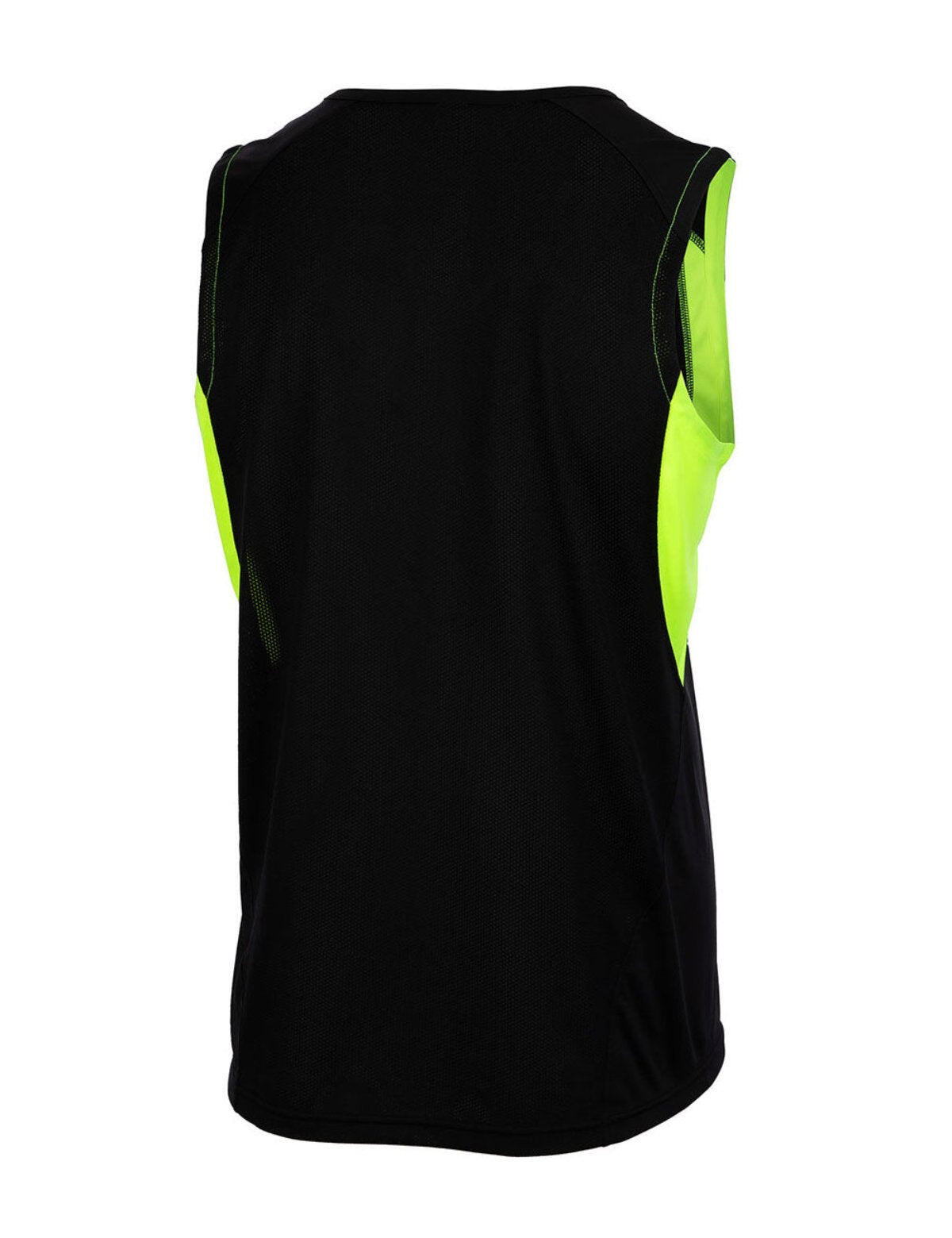Laufshirt Ärmellos Tank-Top Pro Line Schwarz-Neon 3/4