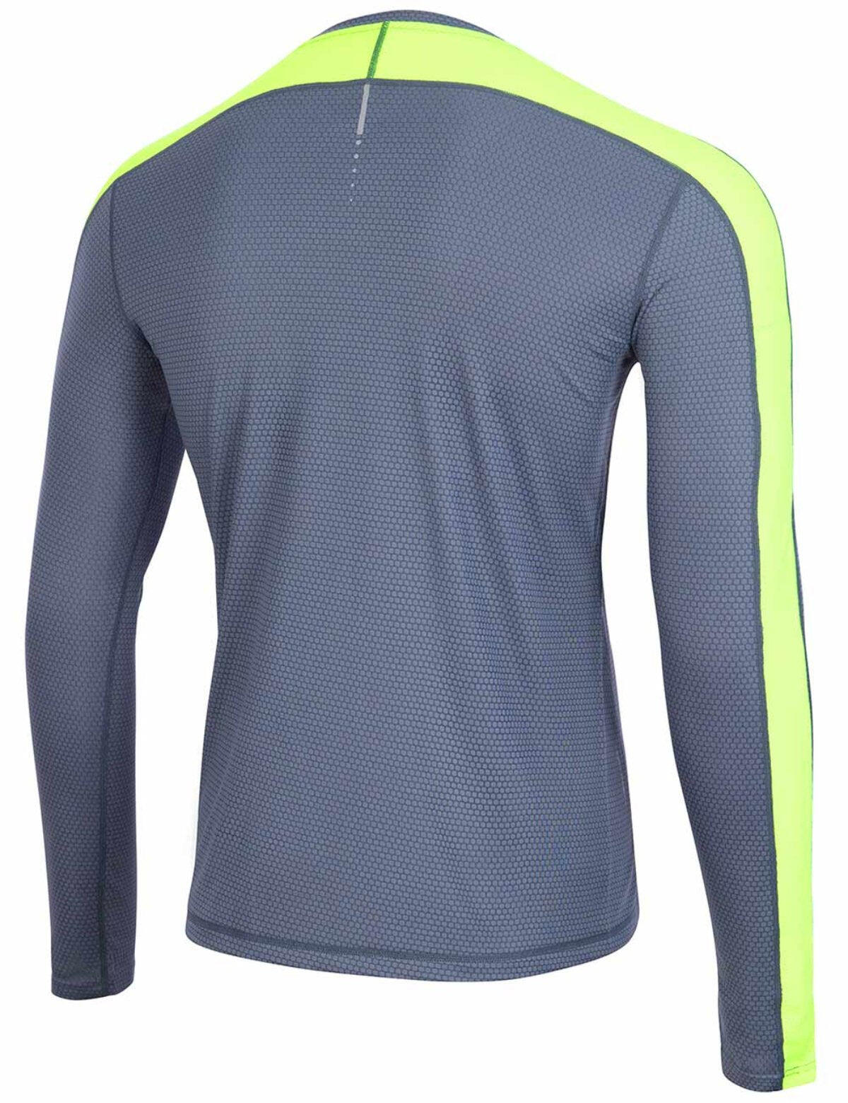 Herren Funktions Laufshirt Langarm Pro Line Grau Neon 2/4
