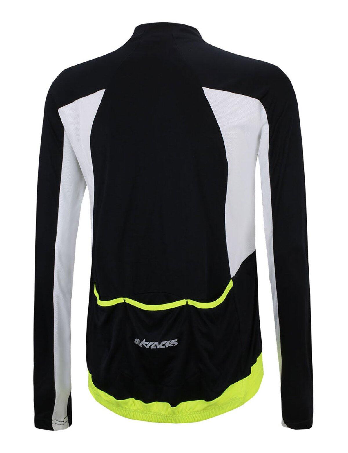 Herren Fahrradtrikot Langarm Pro T Schwarz-Weiß 2/4