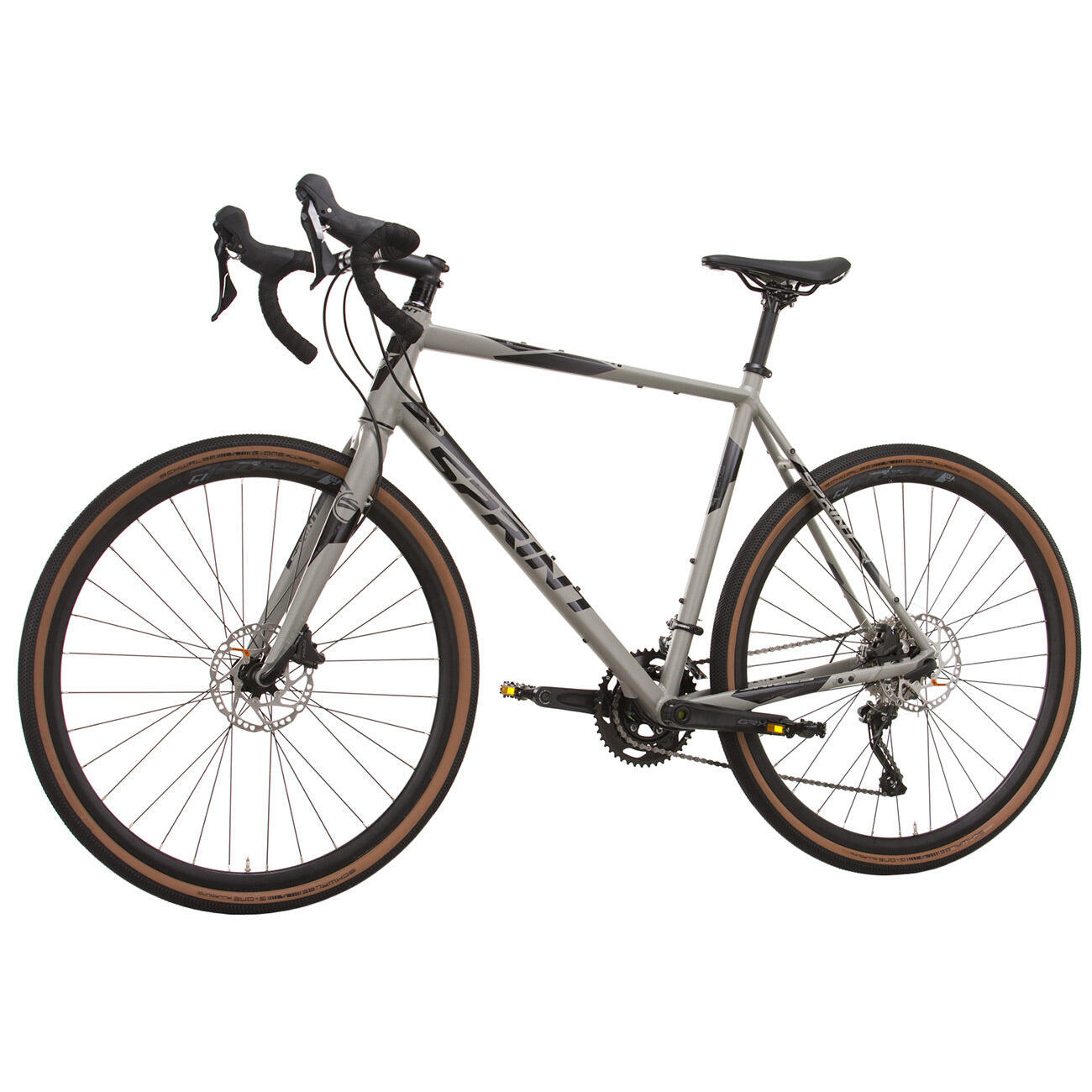 28" Herren Gravel Bike WHISPER 7.0 Fahrrad 2 x 10 Gang Shimano GRX-400 Grau 3/4