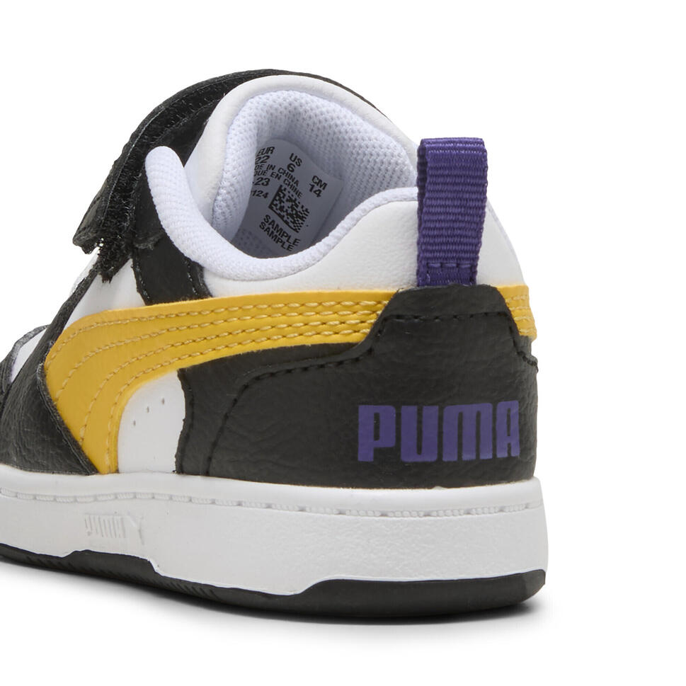 Sneakersy PUMA Rebound V6 Lo dla małych dzieci PUMA Black Yellow Sizzle White