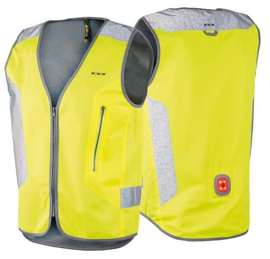 Gilet de sécurité Wowow Tegra eBike jaune avec feu arrière taille XXL