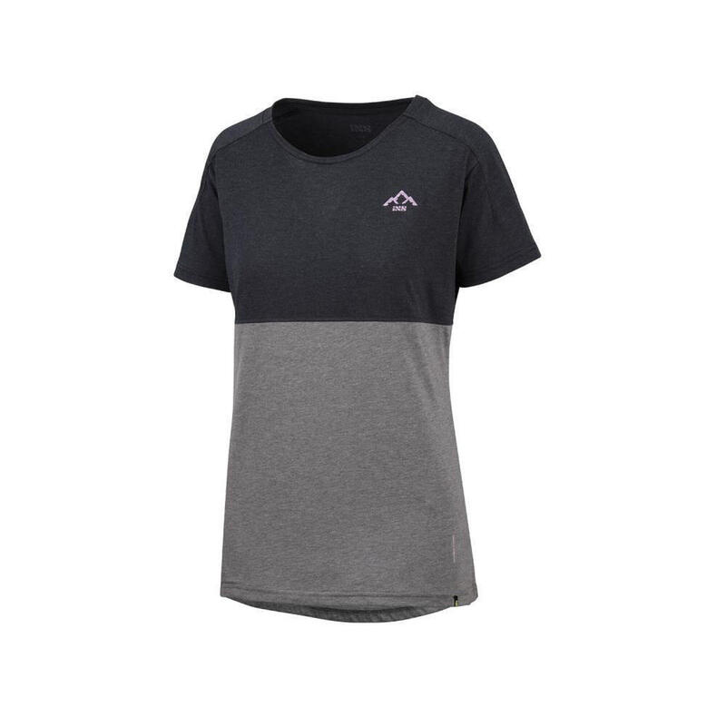 IXS Flow Meisjes Mountain Tech Tee Korte Mouw - zwart/grafiet