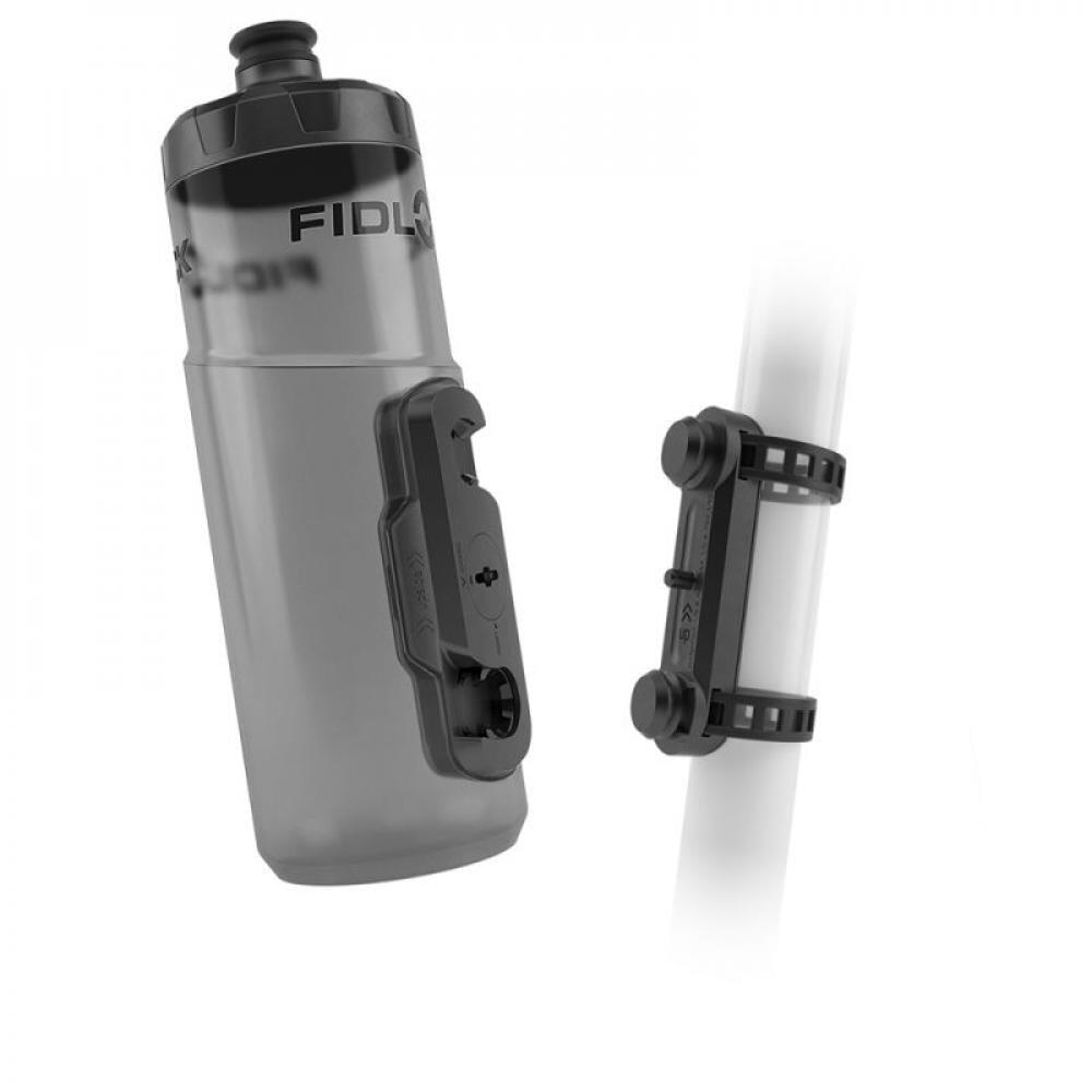 Fidlock Twist 600 ml Trinkflasche Rauch + Uni Base Befestigung 3/3