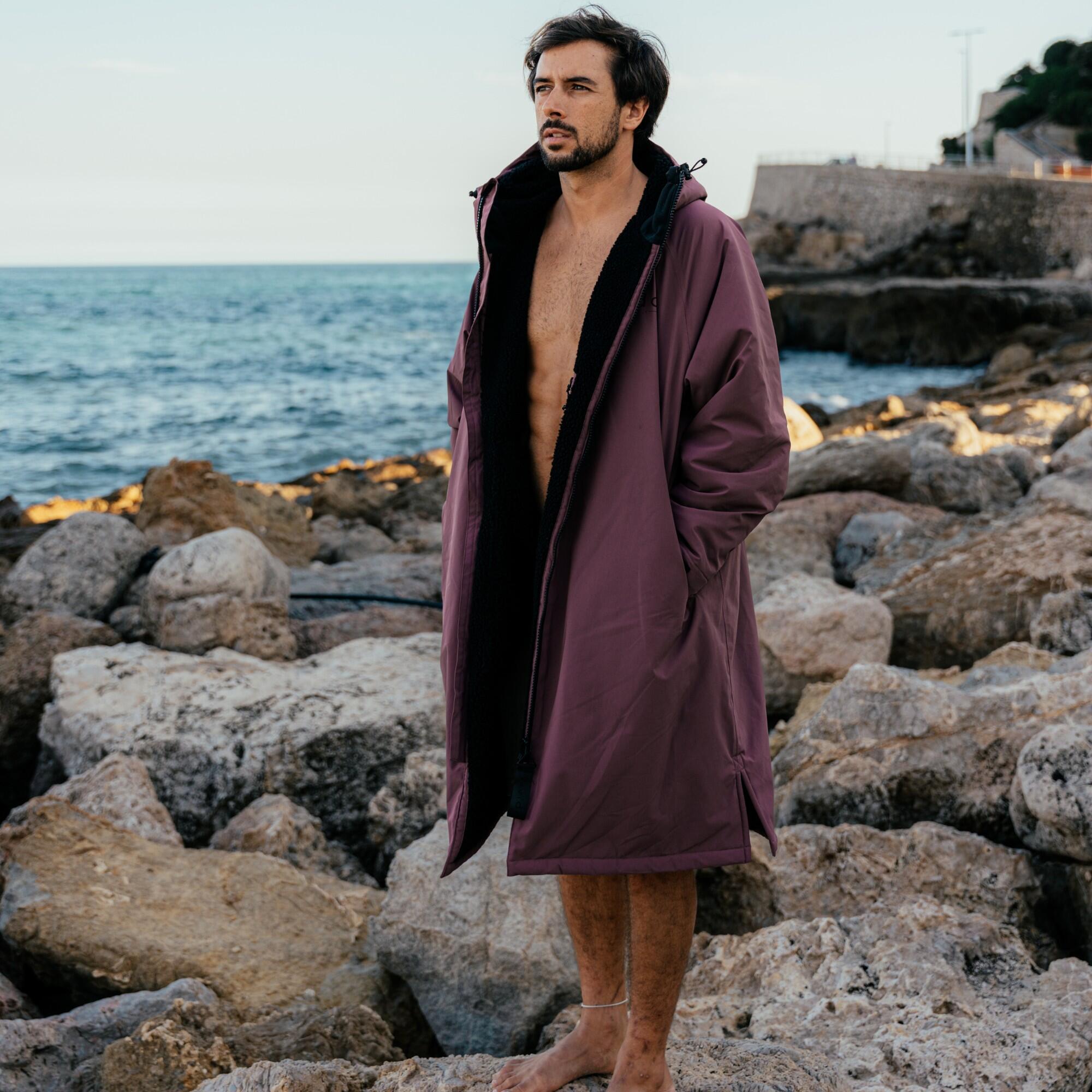 VIVIDA LIFESTYLE Sherpa Unisex Recycled Waterproof Changing Robe - Dusky Damson