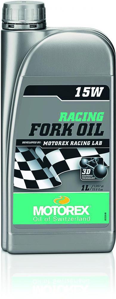 Botella de plástico para aceite de horquilla Motorex Racing 15W 2/3