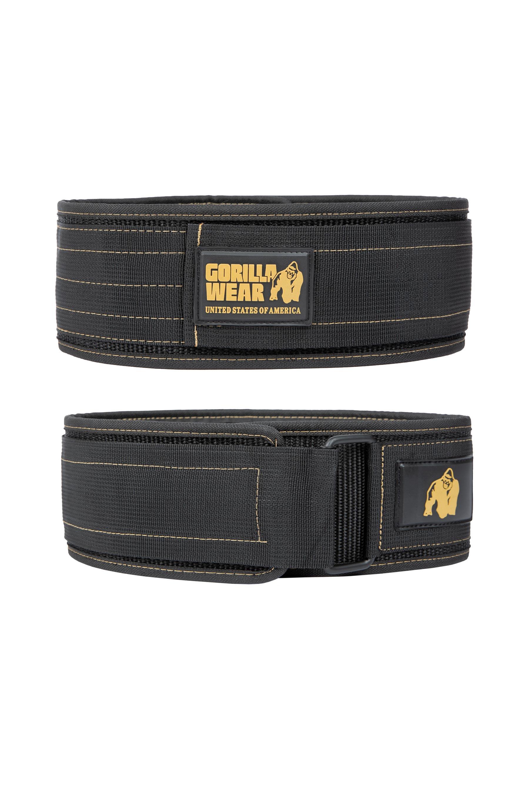 GORILLA WEAR Gorilla Wear 4 Inch Nylon Lifting Belt - Black/Gold - S/M
