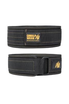 Gorilla Wear 4 Inch Nylon Gewichthebergürtel - Schwarz / Gold
