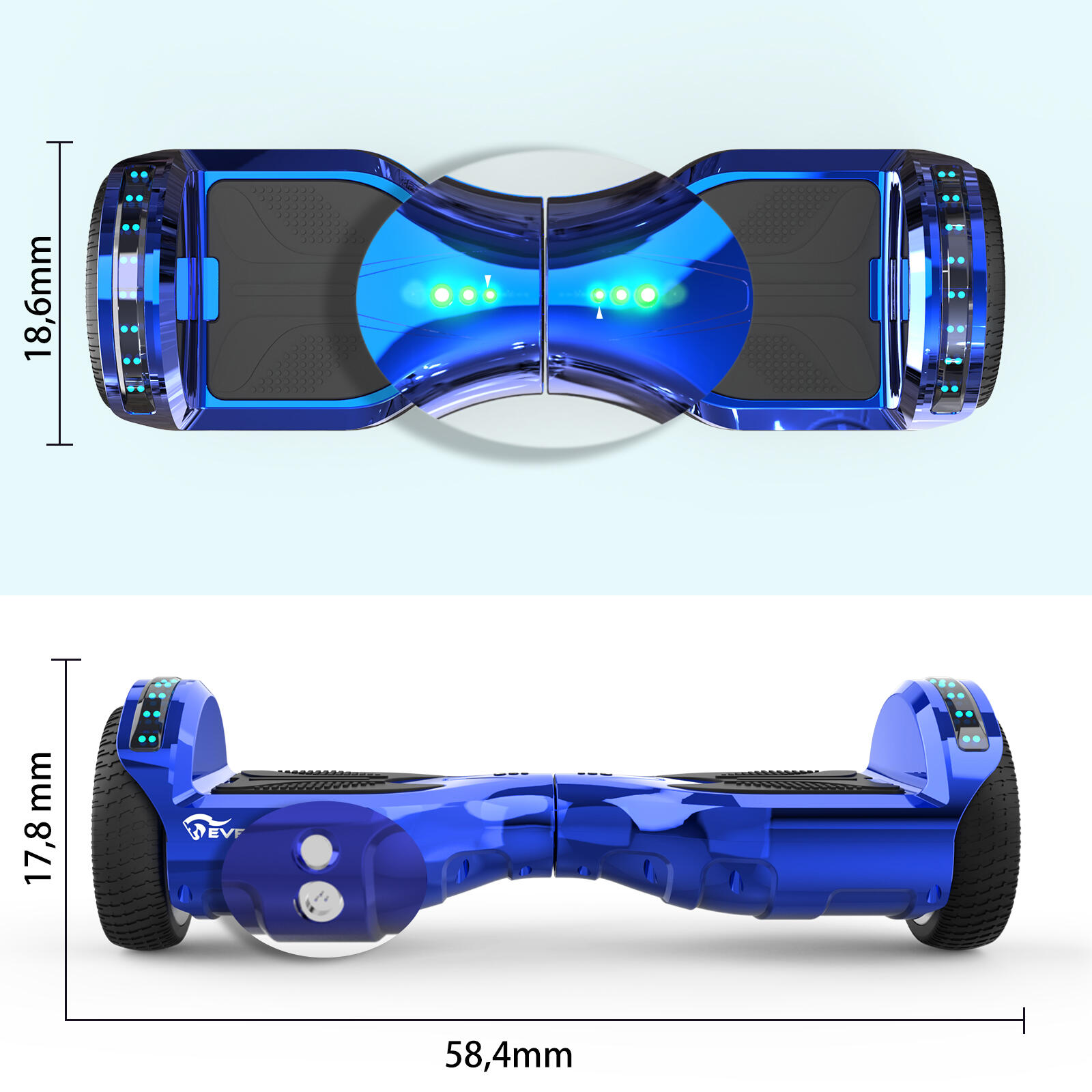 Hoverboard con Asiento 6,5"-Bluetooth-Luces LED-Batería 4Ah-para Niños-XP10 4/6