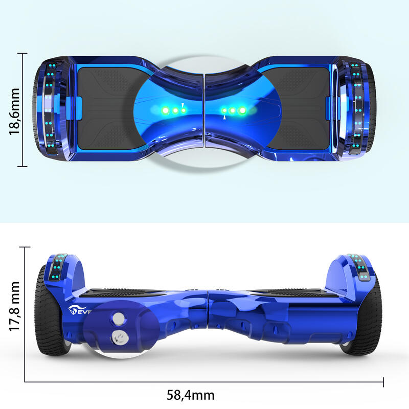 Hoverboards avec Siège 6,5" Musique Bluetooth et Lumières LED-XP10 Bleu