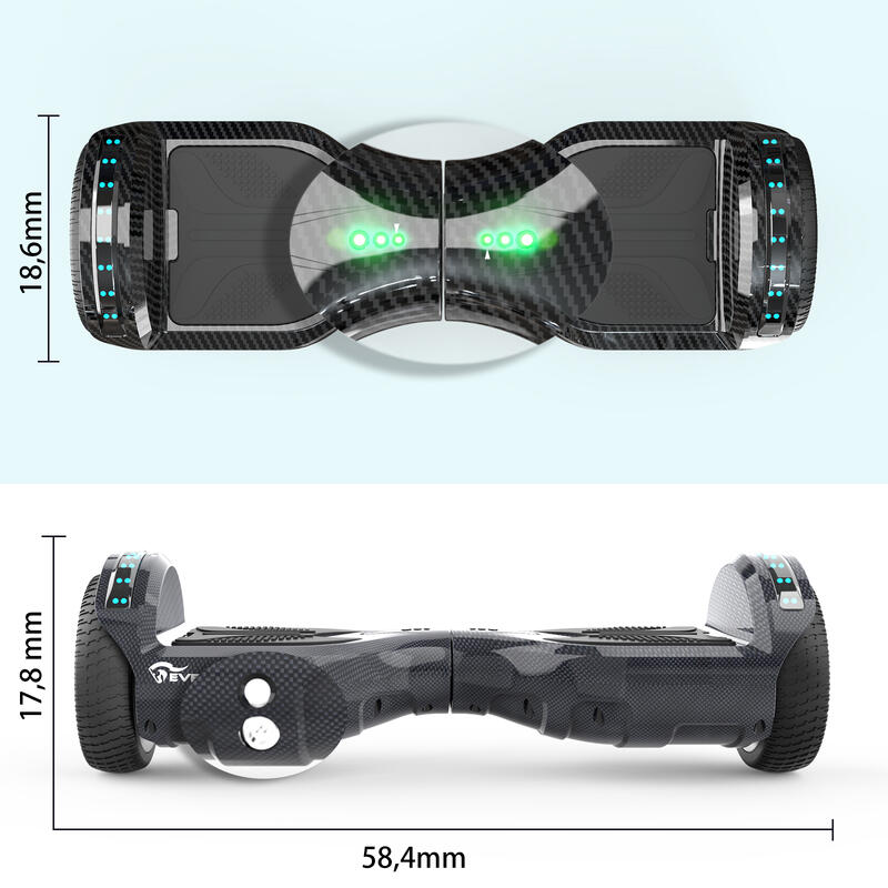 Hoverboards avec Siège 6,5" Musique Bluetooth et Lumières LED-XP9 Noir