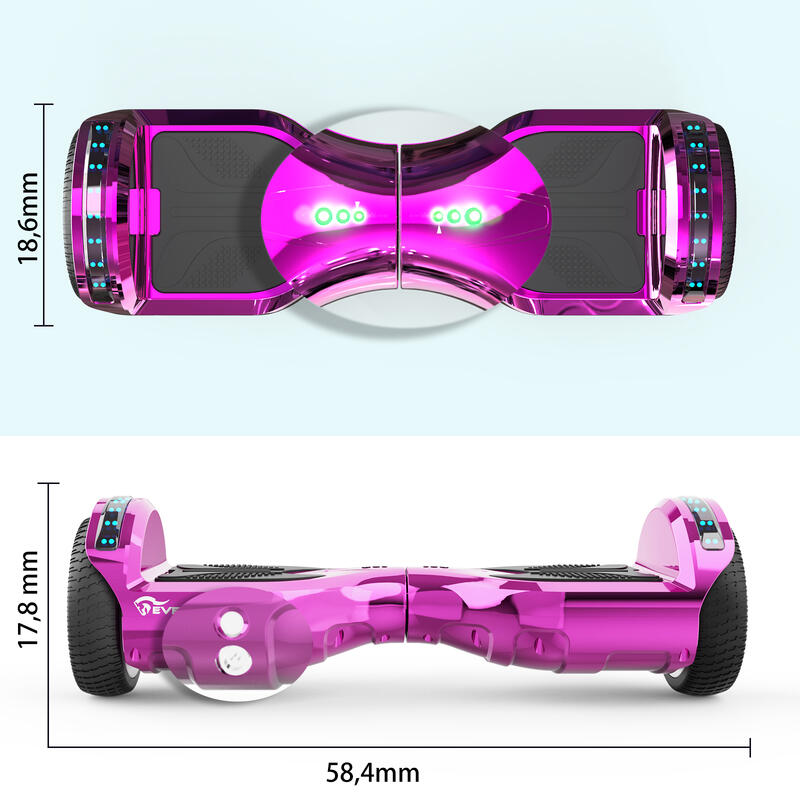 Hoverboard cu scaun, Bluetooth 6,5", iluminare LED, baterie 4Ah, pentru copii