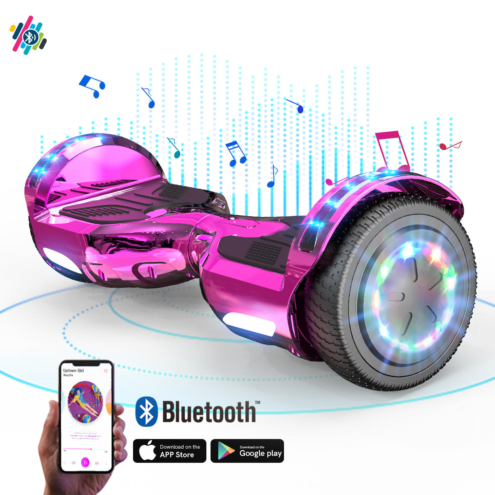 Hoverboard Con Asiento SISIGAD Para 6.5, 8 Y 10 Pulgadas – Combo Con Kart, Altavoz Bluetooth Y Luces LED Para Niños