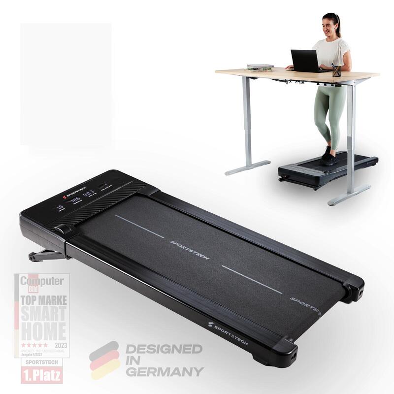 Sportstech Tapis de course sPad500 | Treadmill jusqu'à 8 km/h | 19% d'inclinaiso