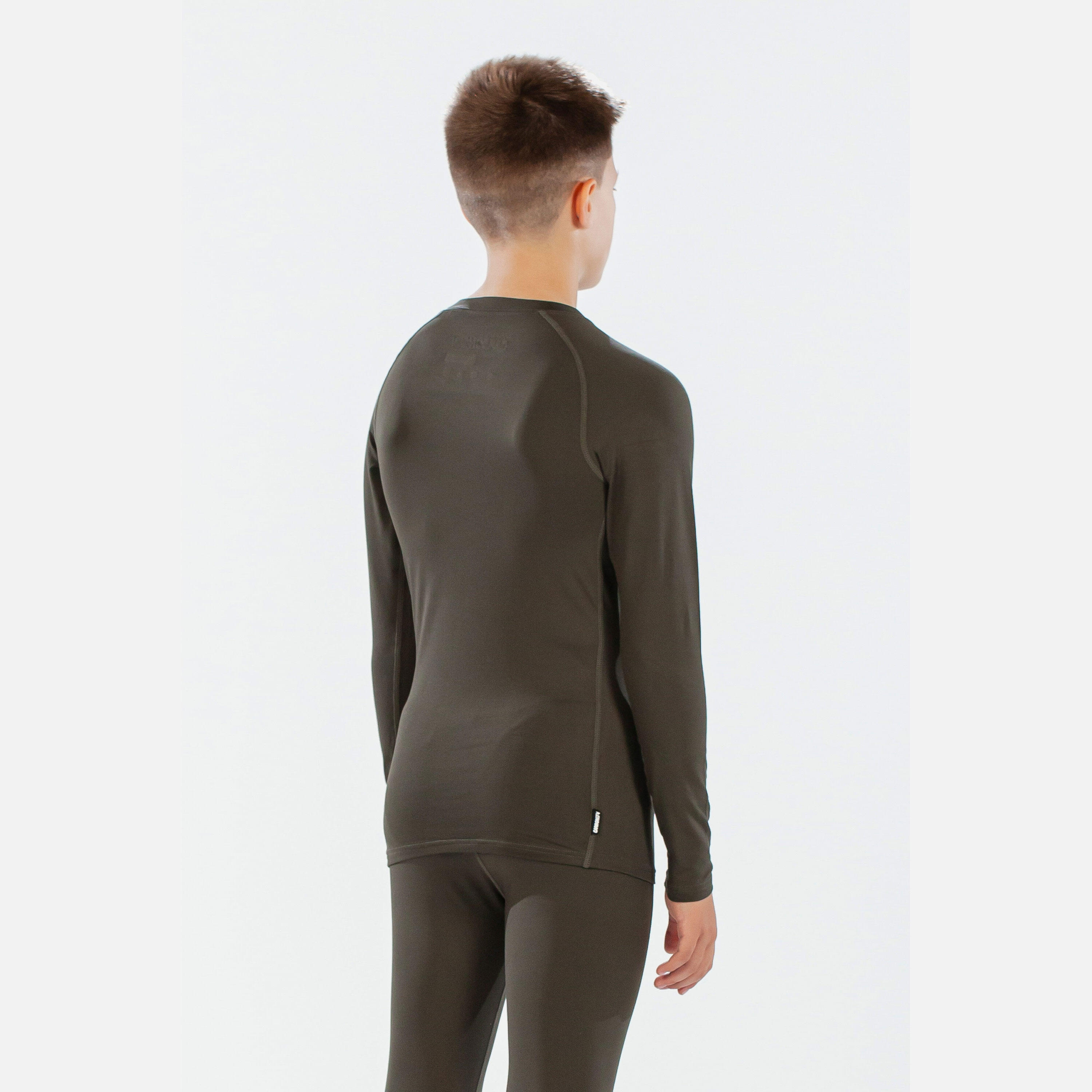 CarbonDri Boys Bodyfit Crewneck Dark Khaki 6/7