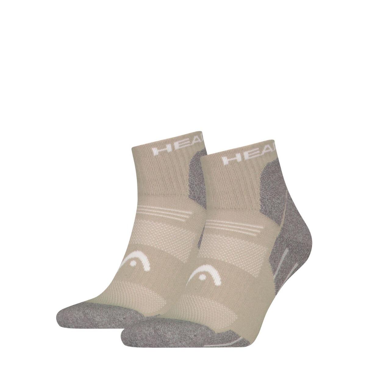 Chaussettes randonnée tous climats quart de randonnée 6 paires Taupe 2/4