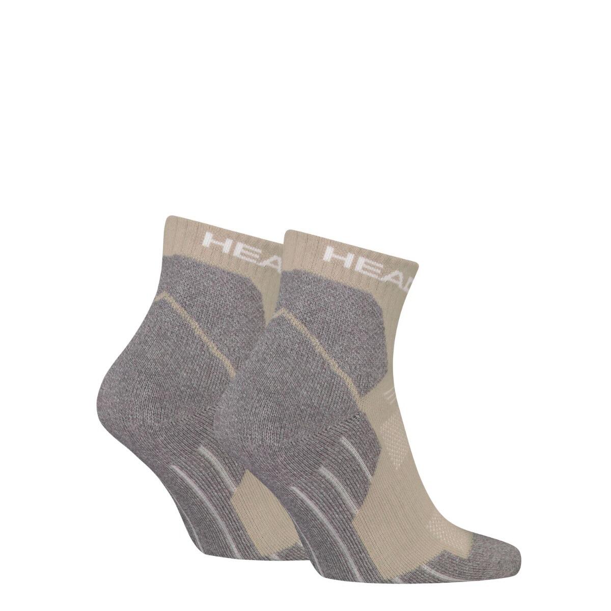 Chaussettes randonnée tous climats quart de randonnée 6 paires Taupe 3/4