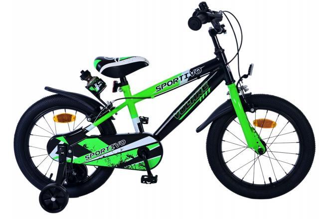 VOLARE BICYCLES Volare Sportivo Kinderfiets 16 inch - Groen/Zwart - Veilig