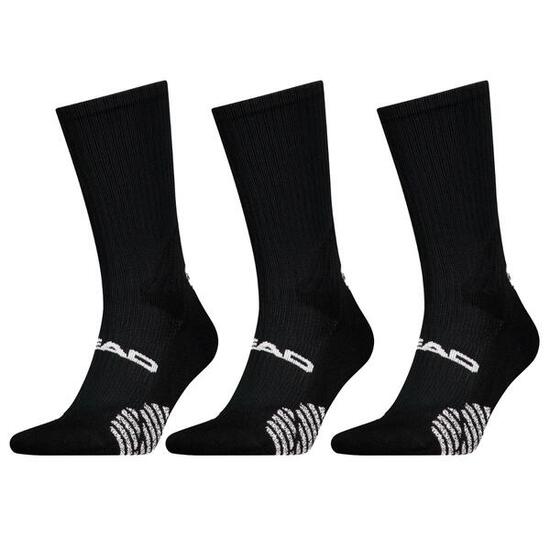 Padel Socken Crew 3 Paar Weiß