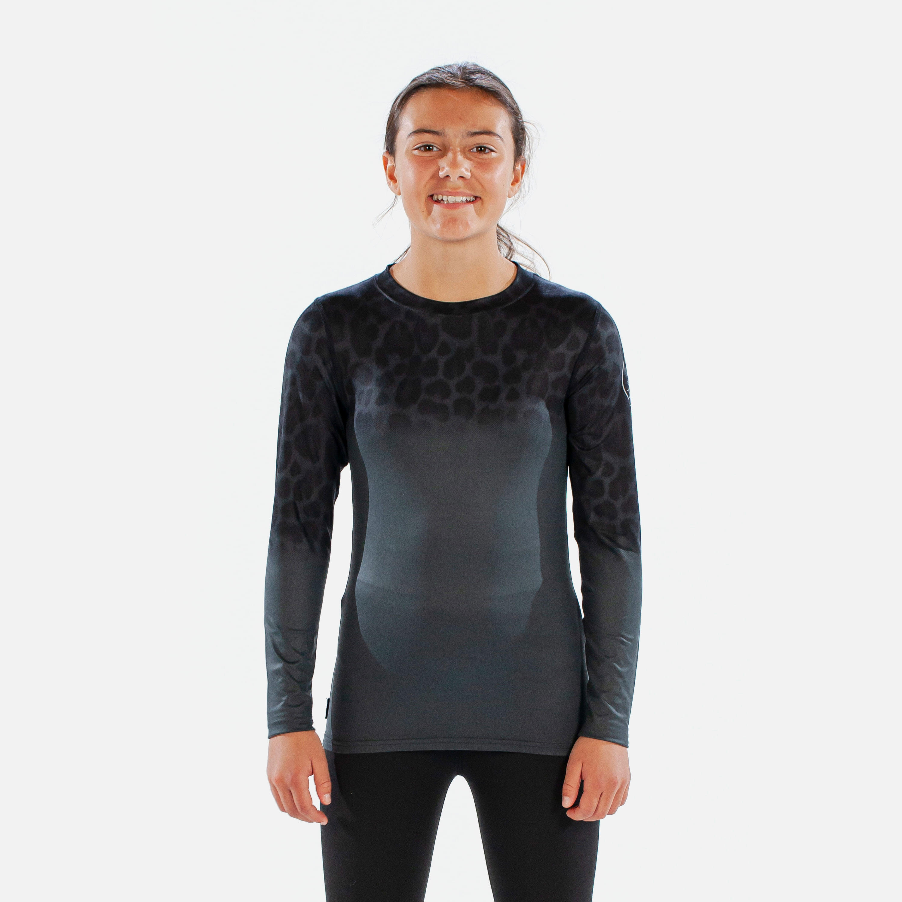SURFANIC CarbonDri Cozy Jag Long Sleeve Crew Neck Jet Black
