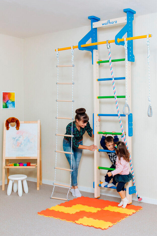 Enfants Gymnastique Espalier en bois avec accessoires Eco 2 Multicolore (Woodsy) 5/7