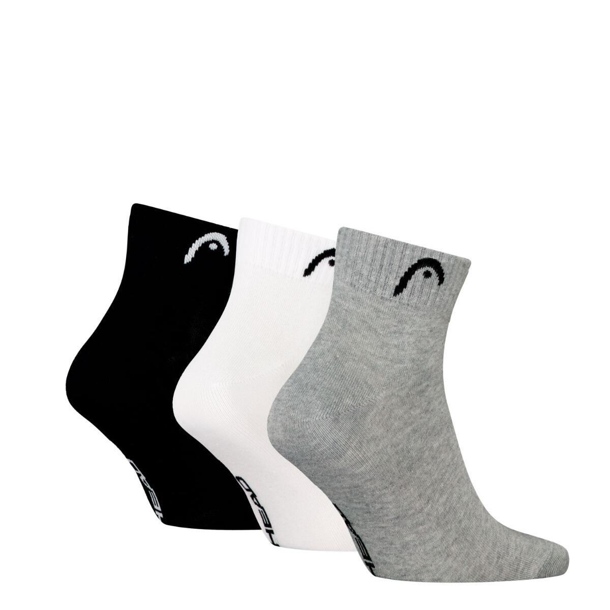 Medias cortas entrenamiento 12 pares Gris / Blanco / Negro 3/4