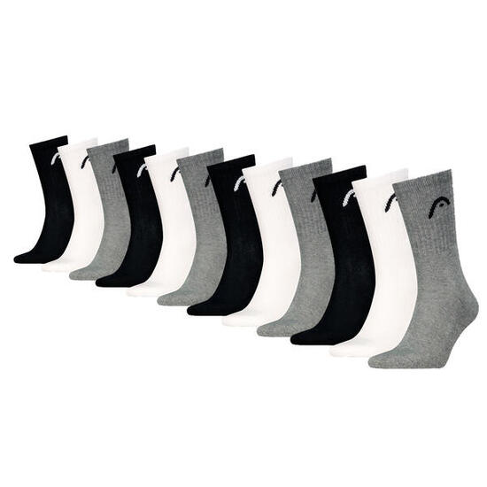 Chaussettes de sport entraînement 12 paires Gris / Blanc / Noir